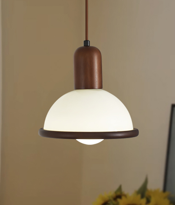 트리닝 1등 우드 펜던트 식탁조명(유리)